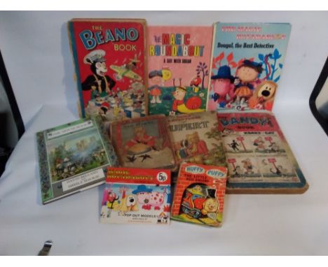 COLLECTABLE CHILDREN'S BOOKS, mainly A/F to include "The Beano Book" 1956, "The Dandy Book" 1955, "More Adventures of Rupert"