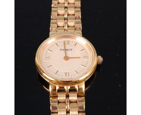A Tissot steel cased ladies bracelet watch, having quartz movement