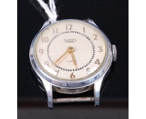 A Smiths Empire steel cased gents wristwatch, having signed dial and manual wind movement, dia. 34mm (excluding crown)