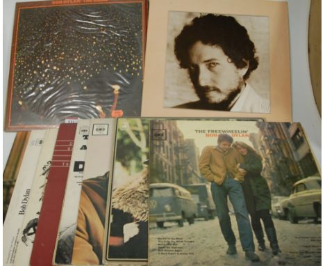 A collection of assorted Bob Dylan LP records to include Before the Flood, Bob Dylan The Band recorded Live in concert, Freew