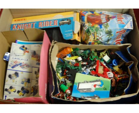 A large collection of mixed children's toys to include Ertl pressed steel 1/16th scale Knight Rider car, various loose plasti