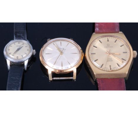 A Certina 1970s gents wristwatch, having manual wind movement; together with an Oris gilt metal and steel cased mechanical wr