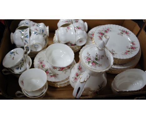 A Royal Albert part tea and dinner service in the Lavender Rose pattern together with Royal Albert Brigadoon pattern part tea