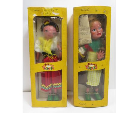 Two vintage Pelham puppets, both boxed