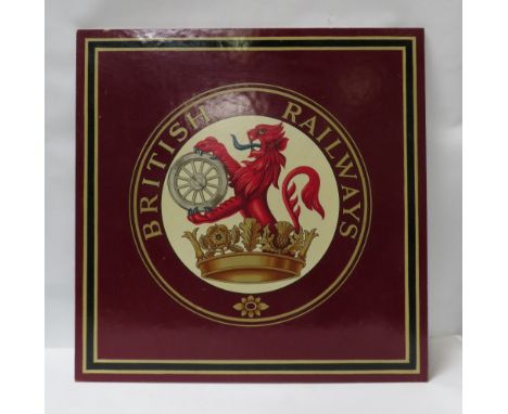 A vintage “British Railways” sign, 60cm square