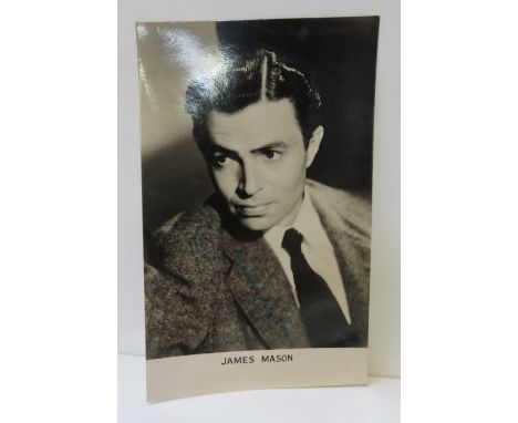 Five vintage signed film star cards to include Jean Kent, James Mason along with three others