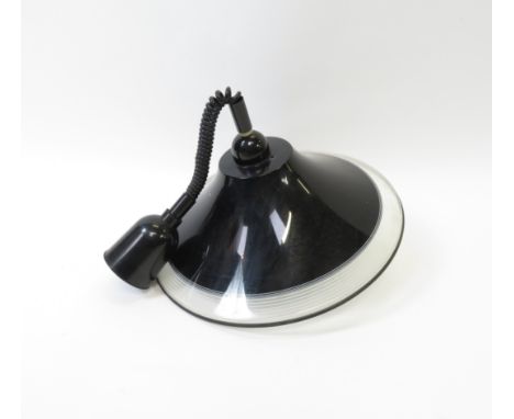 A vintage 1970's black hanging light