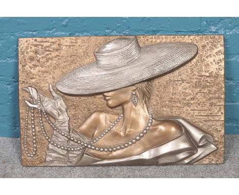 An Art deco style plaque. 68cm width, 44cm height  