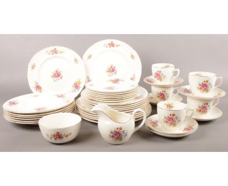 A vintage floral ceramic part tea &amp; dinner wares.  