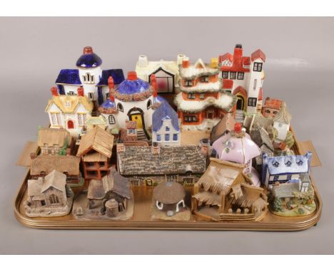 A tray of ceramic cottages. Including Lilliput Lane, Staffordshire, etc.  