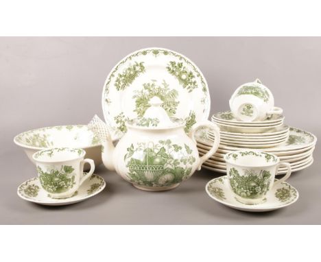 A quantity of Mason's 'fruit basket' tea and dinner wares. Teapot, cups/saucers, bowl, plates etc  
