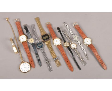 A collection of dress watches. To include Mappin &amp; Webb and Casio examples.  