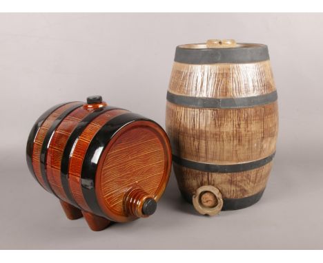 A Taunton Cider Co. Ltd Pottery barrel &amp; other ceramic barrel.  