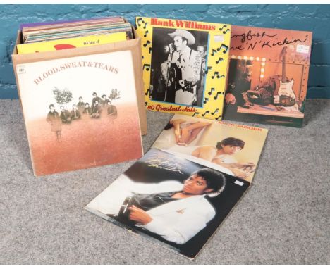 A collection of vinyl LP records. Mick Jagger, Michael Jackson, Blood, sweat and tears etc  