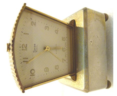 Art deco style swiss alarm clock with musical alarm