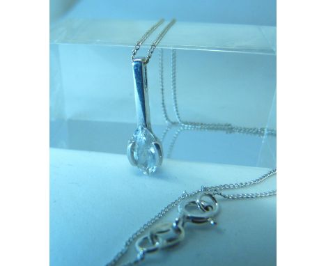 Sterling silver marcasite pendant on sterling silver chain