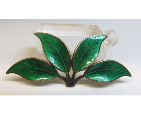 Norwegian silver and enamel brooch 