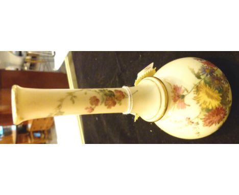 Royal Worcester blush ivory hand painted vase, 1900s, shape number 1528