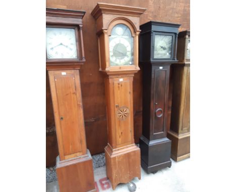 A WOOD OF SCARBOROUGH EIGHT DAY LONGCASE CLOCK WITH BRASS DIAL