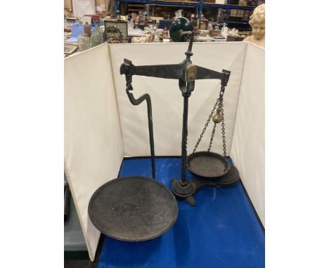 A PAIR OF CAST BALANCE SCALES