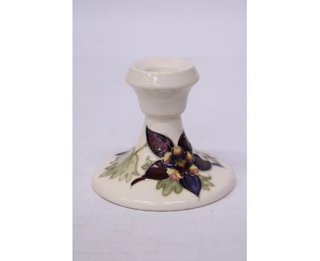 A MOORCROFT COLUMBINE CANDLESTICK