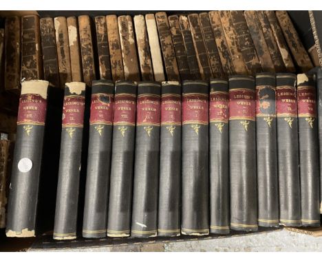 A LARGE COLLECTION OF VINTAGE GERMAN BOOKS TO INCLUDE LESSINGS WERKE