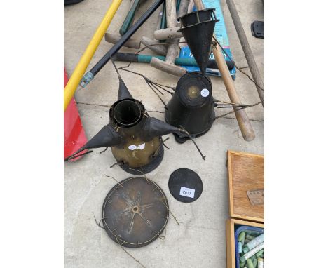 TWO VINTAGE METAL SCULPTURES