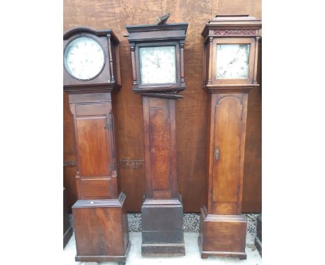 A 30 HOUR LONGCASE CLOCK WITH SQUARE ENAMEL DIAL