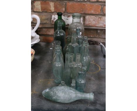 A COLLECTION OF VINTAGE GLASS BOTTLES
