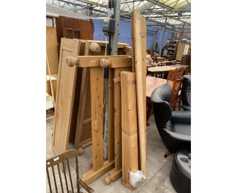 A PINE 4'6" BEDSTEAD