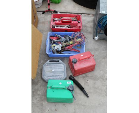 AN ASSORTMENT OF TOOLS TO INCLUDE DRILL BITS AND SPANNERS ETC