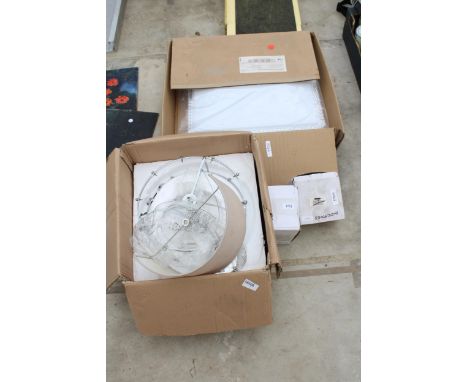 AN ASSORTMENT OF DECORATIVE LIGHT FITTINGS AND SHADES