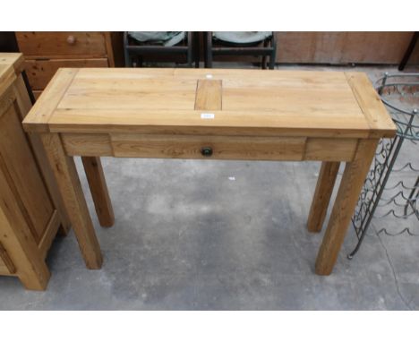 AN OAK CONSOLE TABLE, 44" WIDE