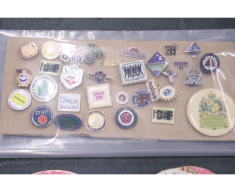 THIRTY FIVE TRADE UNION ENAMEL BADGES