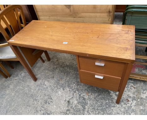A LUCAS SINGLE PEDESTAL DESK, 46" X 18"