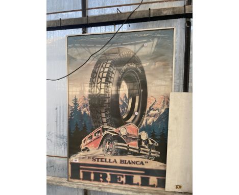 A FRAMED PIRELLI TYRES POSTER