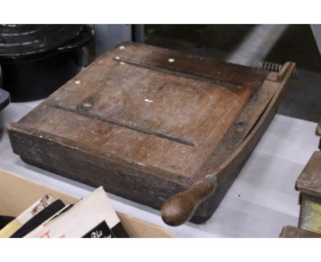 A LARGE VINTAGE INDUSTRIAL GUILLOTINE