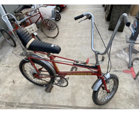 A RED MKII RALEIGH CHOPPER BIKE