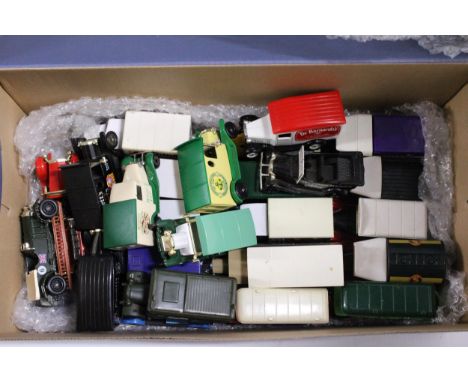 TWENTY FIVE DIE-CAST MODEL VINTAGE VANS AND TRUCKS TO INCLUDE LLEDO, ETC