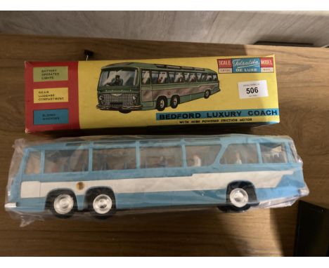 A VINTAGE TELSALDA DE LUXE MODEL OF A BEDFORD LUXURY COACH IN ORIGINAL BOX
