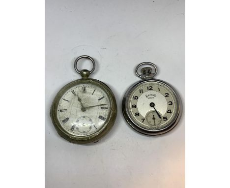 TWO VINTAGE POCKET WATCHES ON SERVICES ARMY BOTH A/F