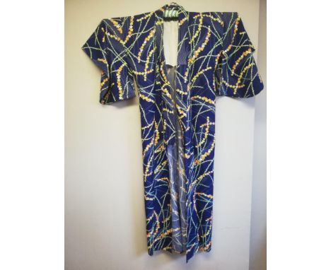 Vintage blue floral kimono 