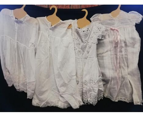 4 vintage white children's dresses 