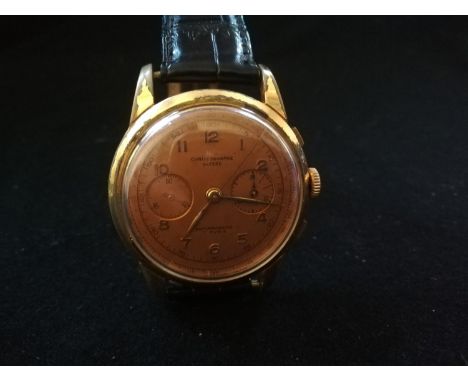 Vintage chronographe suisse wristwatch with plated case - spares / repairs 