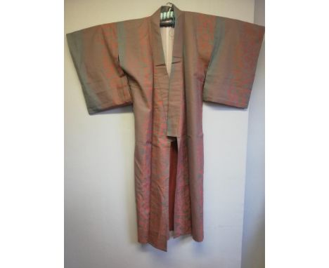 Vintage terracotta / grey kimono 