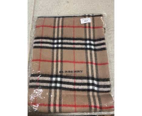 A new with tags Burberry 100% lambs wool tan shawl 206 x 70cm 