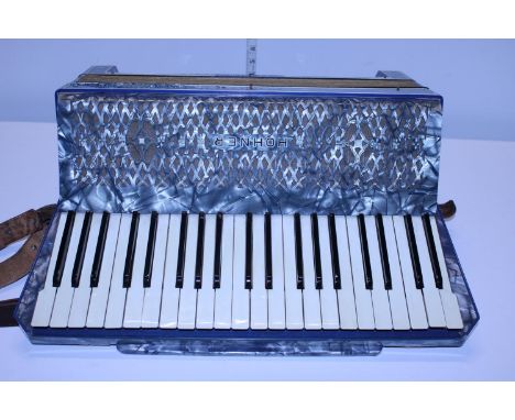 A vintage Hohner Verdi III accordion in case, shipping unavailable 