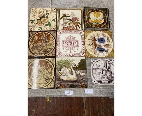 A selection of antique ceramic tiles 