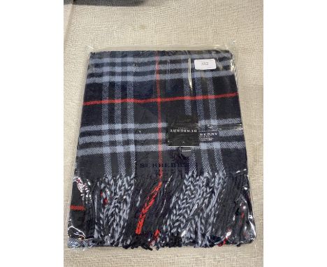 A new with tags Burberry 100% lambs wool Navy shawl 206 x 70cm 