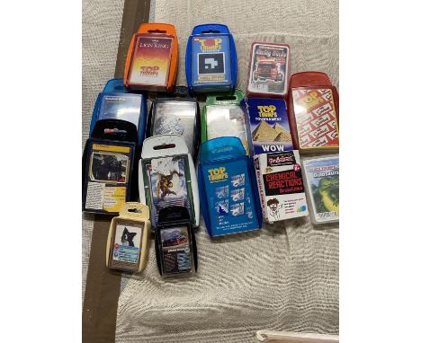 A box full of assorted Top Trumps playing cards 